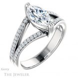 Marquise Cut Forever Brilliant Moissanite Engagement Ring #GTJ1027-marquise-fb-w