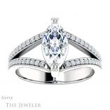 Marquise Cut Forever Brilliant Moissanite Engagement Ring #GTJ1027-marquise-fb-w