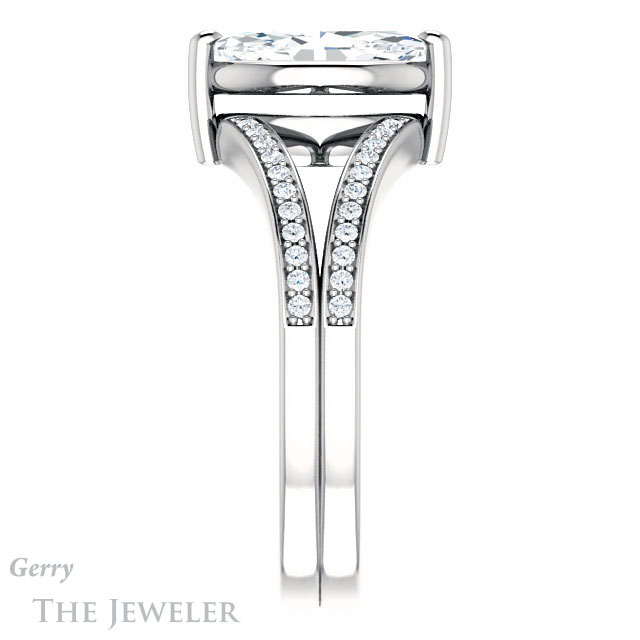 Marquise Cut Forever Brilliant Moissanite Engagement Ring #GTJ1027-marquise-fb-w