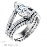 Marquise Cut Forever Brilliant Moissanite Engagement Ring #GTJ1027-marquise-fb-w