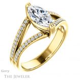 Marquise Cut Forever Brilliant Moissanite Engagement Ring #GTJ1027-marquise-fb-y