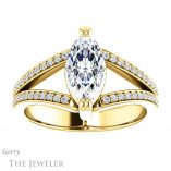 Marquise Cut Forever Brilliant Moissanite Engagement Ring #GTJ1027-marquise-fb-y
