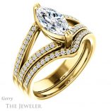 Marquise Cut Forever Brilliant Moissanite Engagement Ring #GTJ1027-marquise-fb-y