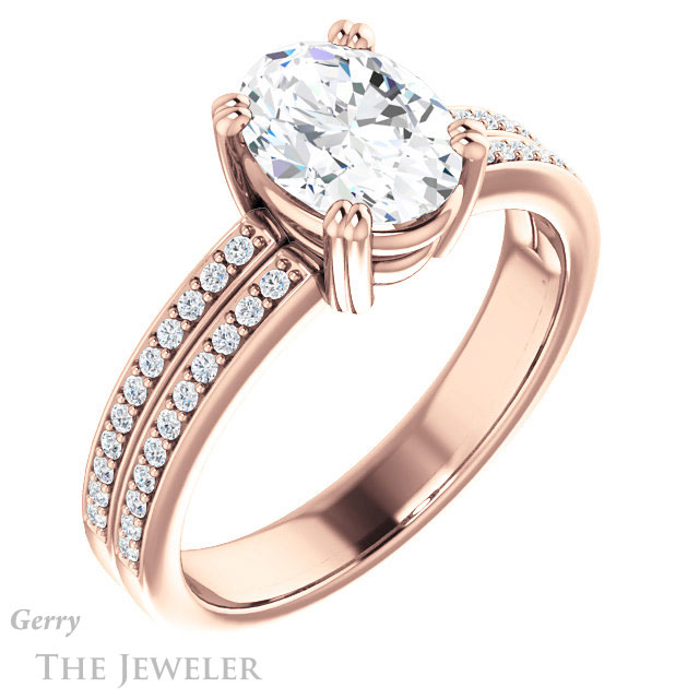 Oval Shaped Forever One Moissanite Engagement Ring #GTJ1027-oval-fo-r 4 Oval Shaped Forever One Moissanite Engagement Ring #GTJ1027-oval-fo-r