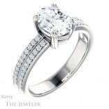 Oval Shaped Forever One Moissanite Engagement Ring #GTJ1027-oval-fo-w 4 Oval Shaped Forever One Moissanite Engagement Ring #GTJ1027-oval-fo-w