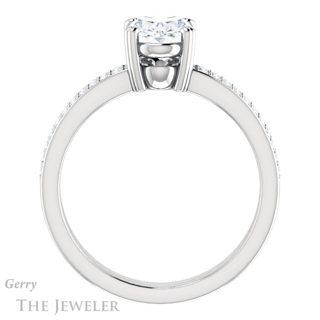 Oval Shaped Forever One Moissanite Engagement Ring #GTJ1027-oval-fo-w 2 Oval Shaped Forever One Moissanite Engagement Ring #GTJ1027-oval-fo-w