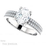 Oval Shaped Forever One Moissanite Engagement Ring #GTJ1027-oval-fo-w 5 Oval Shaped Forever One Moissanite Engagement Ring #GTJ1027-oval-fo-w