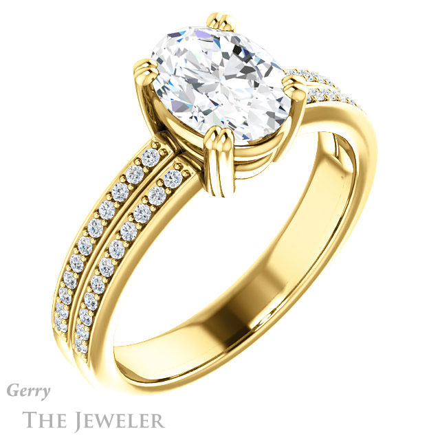 Oval Shaped Forever One Moissanite Engagement Ring #GTJ1027-oval-fo-y 4 Oval Shaped Forever One Moissanite Engagement Ring #GTJ1027-oval-fo-y