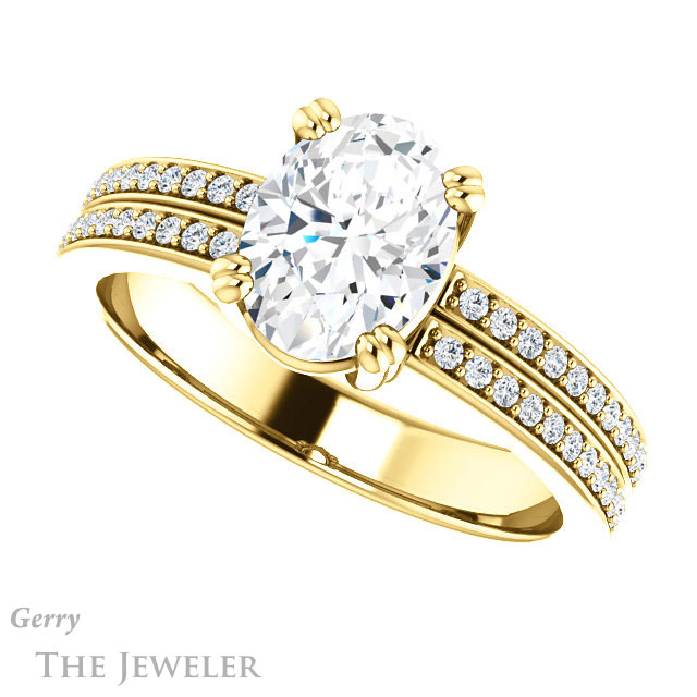 Oval Shaped Forever One Moissanite Engagement Ring #GTJ1027-oval-fo-y 5 Oval Shaped Forever One Moissanite Engagement Ring #GTJ1027-oval-fo-y