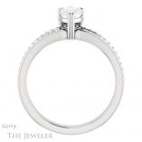 Pear Shaped Forever Brilliant Moissanite Engagement Ring #GTJ1027-pear-fb-w