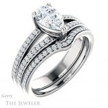 Pear Shaped Forever Brilliant Moissanite Engagement Ring #GTJ1027-pear-fb-w