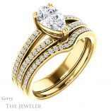 Pear Shaped Forever Brilliant Moissanite Engagement Ring #GTJ1027-pear-fb-y