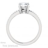 Round Cut Forever One Moissanite Engagement Ring #GTJ1027-round-fo-w