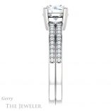 Round Cut Forever One Moissanite Engagement Ring #GTJ1027-round-fo-w