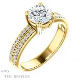 Round Cut Forever One Moissanite Engagement Ring #GTJ1027-round-fo-y
