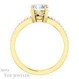 Round Cut Forever One Moissanite Engagement Ring #GTJ1027-round-fo-y