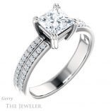 Princess Cut Forever One Moissanite Engagement Ring #GTJ1027-square-fo-w