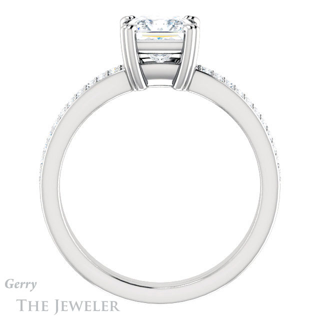 Princess Cut Forever One Moissanite Engagement Ring #GTJ1027-square-fo-w