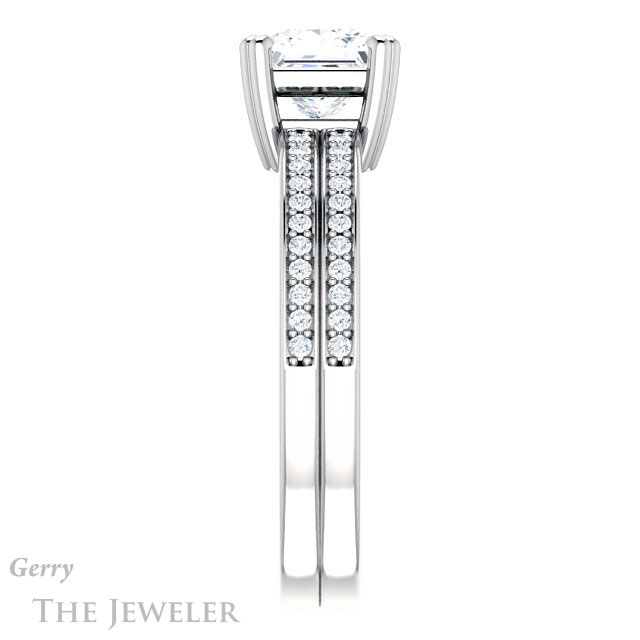 Princess Cut Forever One Moissanite Engagement Ring #GTJ1027-square-fo-w