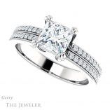 Princess Cut Forever One Moissanite Engagement Ring #GTJ1027-square-fo-w