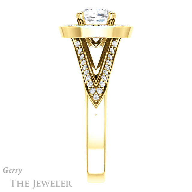 Cushion Cut Forever One Moissanite Engagement Ring #GTJ1028-cushion-fo-y | Gerry The Jeweler Cushion Cut Forever One Moissanite Engagement Ring #GTJ1028-cushion-fo-y