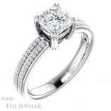 Cushion Cut Forever One Moissanite Engagement Ring #GTJ1030-cushion-fo-w