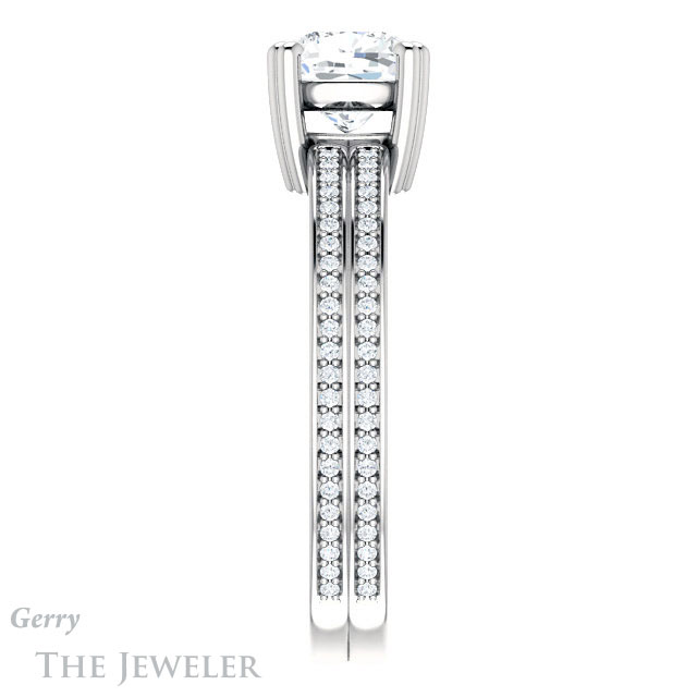 Cushion Cut Forever One Moissanite Engagement Ring #GTJ1030-cushion-fo-w