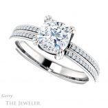 Cushion Cut Forever One Moissanite Engagement Ring #GTJ1030-cushion-fo-w