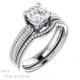 Cushion Cut Forever One Moissanite Engagement Ring #GTJ1030-cushion-fo-w