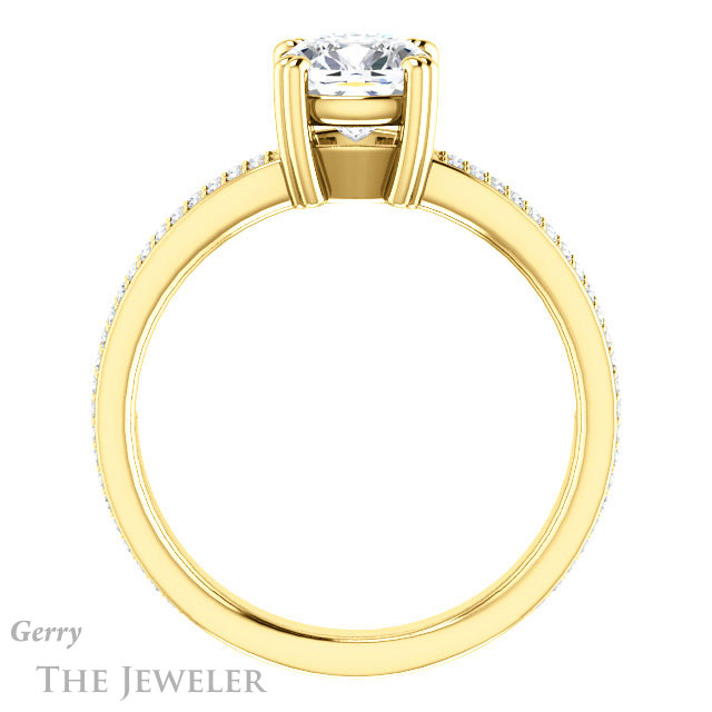 Cushion Cut Forever One Moissanite Engagement Ring #GTJ1030-cushion-fo-y