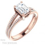 Emerald Cut Forever Brilliant Moissanite Engagement Ring #GTJ1030-emerald-fb-r