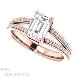 Emerald Cut Forever Brilliant Moissanite Engagement Ring #GTJ1030-emerald-fb-r