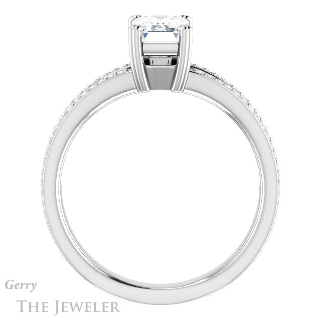 Emerald Cut Forever Brilliant Moissanite Engagement Ring #GTJ1030-emerald-fb-w