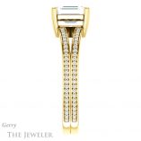 Emerald Cut Forever One Moissanite Engagement Ring #GTJ1030-emerald-fb-y 3 Emerald Cut Forever Brilliant Moissanite Engagement Ring #GTJ1030-emerald-fb-y