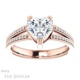 Heart Shaped Forever One Moissanite Engagement Ring #GTJ1030-heart-fb-r 1 Heart Shaped Forever Brilliant Moissanite Engagement Ring #GTJ1030-heart-fb-r