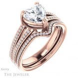Heart Shaped Forever One Moissanite Engagement Ring #GTJ1030-heart-fb-r 6 Heart Shaped Forever Brilliant Moissanite Engagement Ring #GTJ1030-heart-fb-r