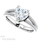 Heart Shaped Forever One Moissanite Engagement Ring #GTJ1030-heart-fb-w 5 Heart Shaped Forever Brilliant Moissanite Engagement Ring #GTJ1030-heart-fb-w