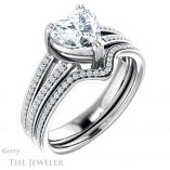 Heart Shaped Forever One Moissanite Engagement Ring #GTJ1030-heart-fb-w 6 Heart Shaped Forever Brilliant Moissanite Engagement Ring #GTJ1030-heart-fb-w