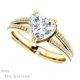 Heart Shaped Forever One Moissanite Engagement Ring #GTJ1030-heart-fb-y 5 Heart Shaped Forever Brilliant Moissanite Engagement Ring #GTJ1030-heart-fb-y