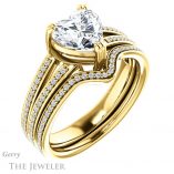 Heart Shaped Forever One Moissanite Engagement Ring #GTJ1030-heart-fb-y 6 Heart Shaped Forever Brilliant Moissanite Engagement Ring #GTJ1030-heart-fb-y