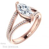 Marquise Cut Forever One Moissanite Engagement Ring #GTJ1030-marquise-fb-r 4 Marquise Cut Forever Brilliant Moissanite Engagement Ring #GTJ1030-marquise-fb-r
