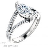 Marquise Cut Forever Brilliant Moissanite Engagement Ring #GTJ1030-marquise-fb-w