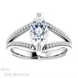 Marquise Cut Forever Brilliant Moissanite Engagement Ring #GTJ1030-marquise-fb-w