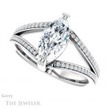 Marquise Cut Forever Brilliant Moissanite Engagement Ring #GTJ1030-marquise-fb-w
