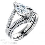 Marquise Cut Forever Brilliant Moissanite Engagement Ring #GTJ1030-marquise-fb-w
