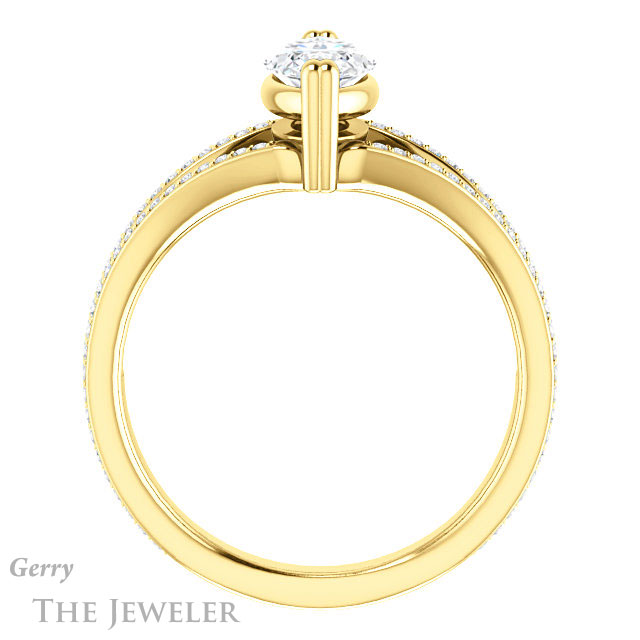 Marquise Cut Forever Brilliant Moissanite Engagement Ring #GTJ1030-marquise-fb-y