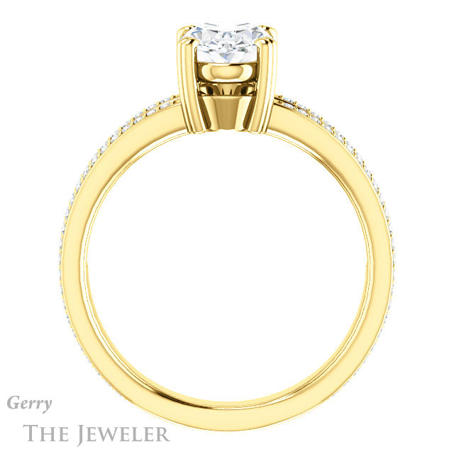 Oval Shaped Forever One Moissanite Engagement Ring #GTJ1030-oval-fo-y