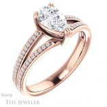Pear Shaped Forever Brilliant Moissanite Engagement Ring #GTJ1030-pear-fb-r