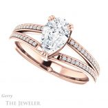 Pear Shaped Forever Brilliant Moissanite Engagement Ring #GTJ1030-pear-fb-r