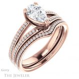 Pear Shaped Forever Brilliant Moissanite Engagement Ring #GTJ1030-pear-fb-r